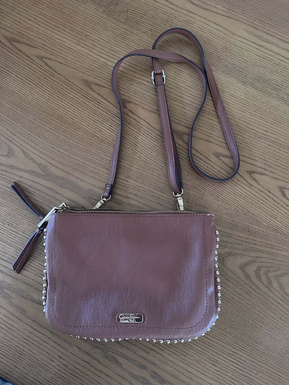 Jessica Simpson Camille Crossbody Brown Studded Handbag
